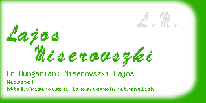 lajos miserovszki business card